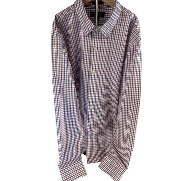 Banana Republic Men’s Large Shirt Untucked Fit Blue Red Plaid Easter - Picture 1 of 6